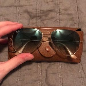 Ray Ban aviators blue gradient lens